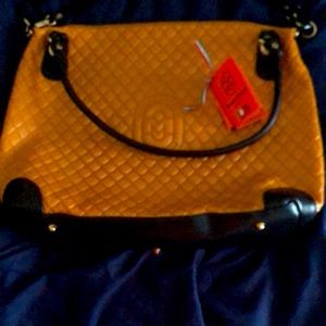 Used-Almost New Marino Orlandi 100% Made in Italy Mustard Color Jumbo Bag #4352